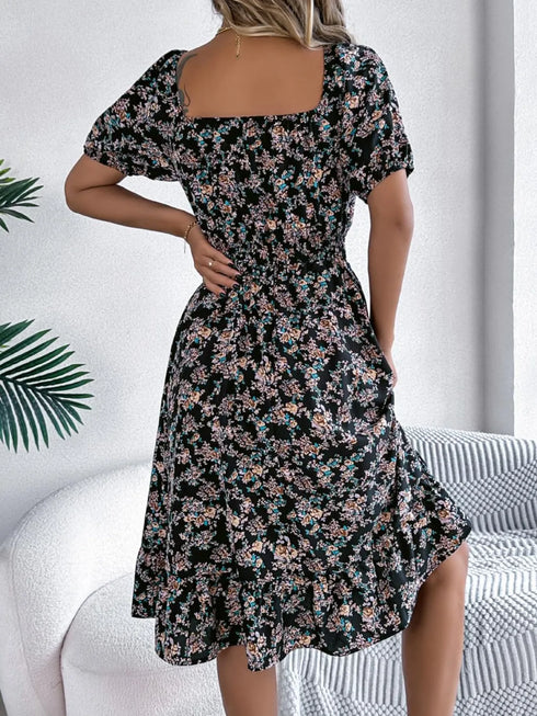 ruffled-hem-floral-puff-sleeve-dress OhSoStyled at Sophia's Style-8